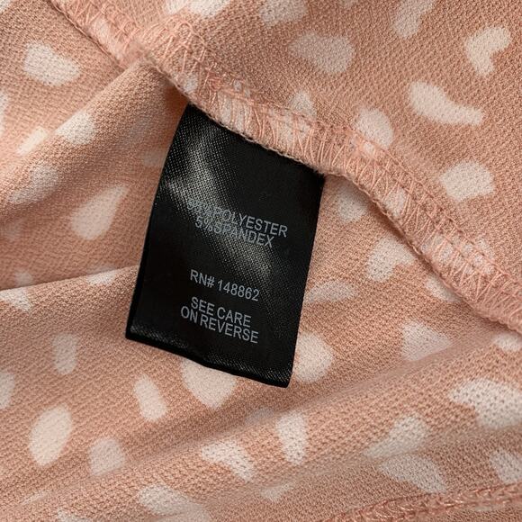 Torrid Polka Dot Print Tunic Top Size 4 / 4x Womens Peach Orange Pink White Plus - Picture 5 of 7